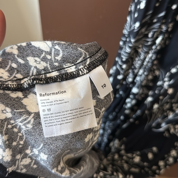 Reformation Black & White Floral Maxi Slip Dress - Picture 7 of 7